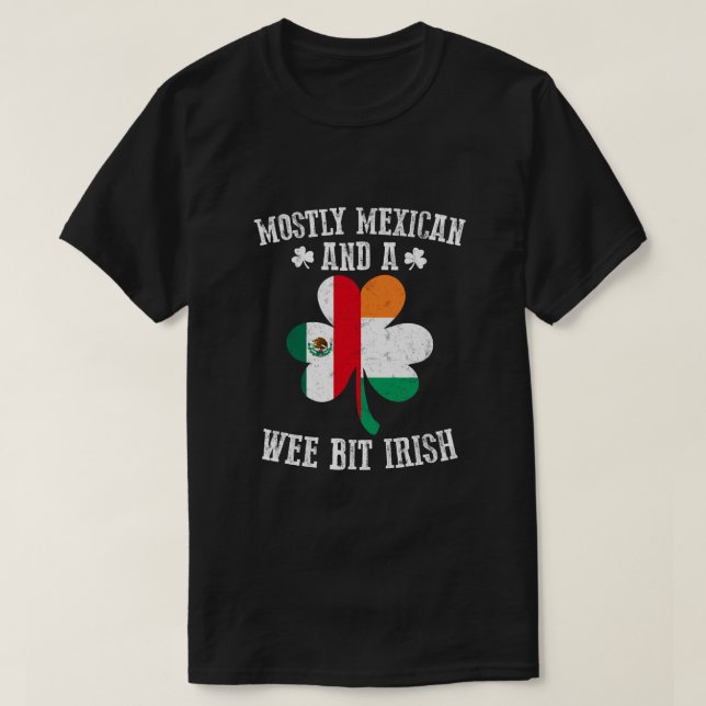 Mest mexikanska Wee Bit Irish Mexico Funny St Patr T Shirt (Design framsida)
