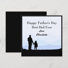 Mest Pappa-dotterkort Silhouette Namn Fars dag Inbjudningar