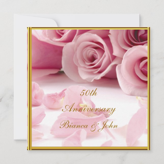 Mest populära och Elegant 50-årsdagen Inbjudningar (Framsida)