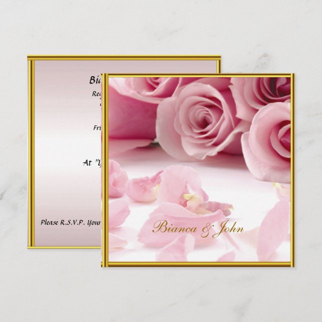 Mest Populära och Eleganta Bröllopsinbjudan Inbjudningar (Fram/baksida)