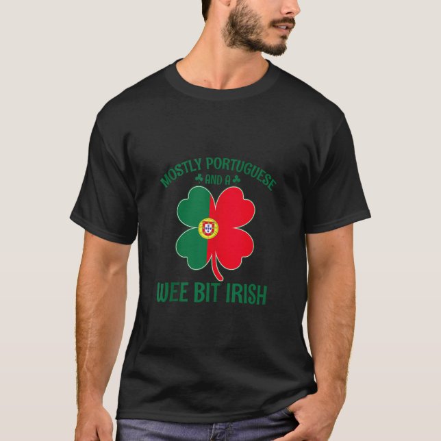 Mest portugisiska och vi biter Irish Shamrock Port T Shirt (Framsida)