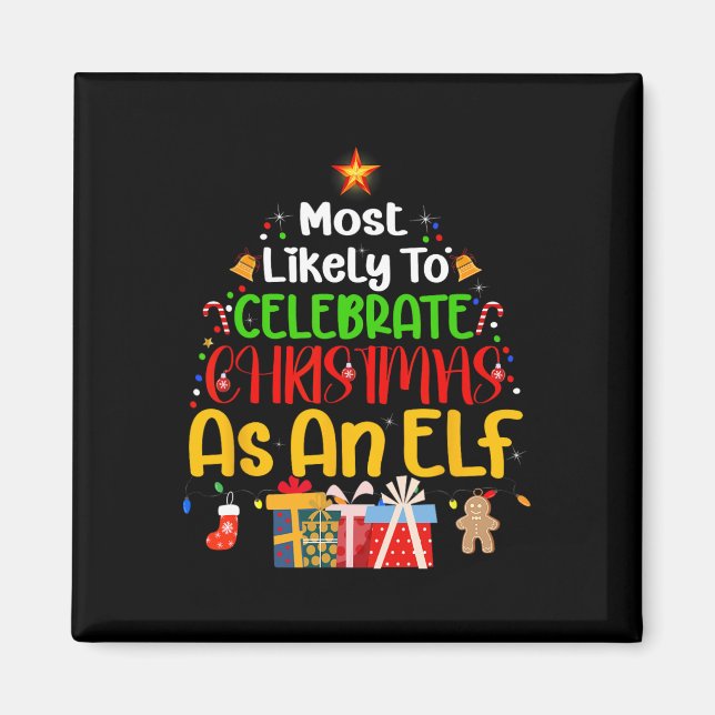 Mest sannolikt är det att fira jul som Elf Magnet (Framsidan)