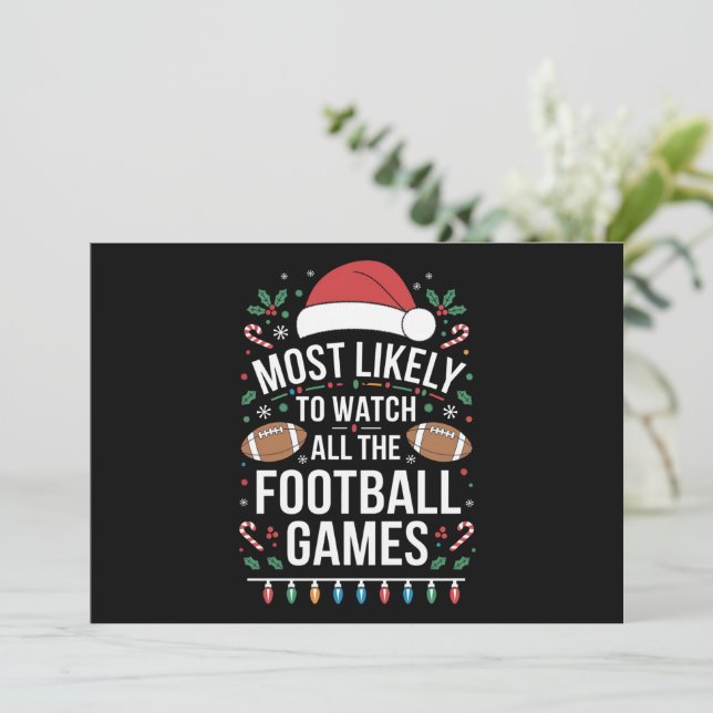 Mest sannolikt är det att se alla fotbollsmatcher  julkort (Stående Fram)