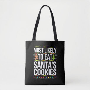 Mest sannolikt att äta Santas Cookies Julafton Tygkasse