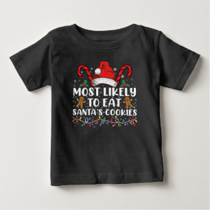 Mest sannolikt att äta Tomtens kakor Familj jul T Shirt