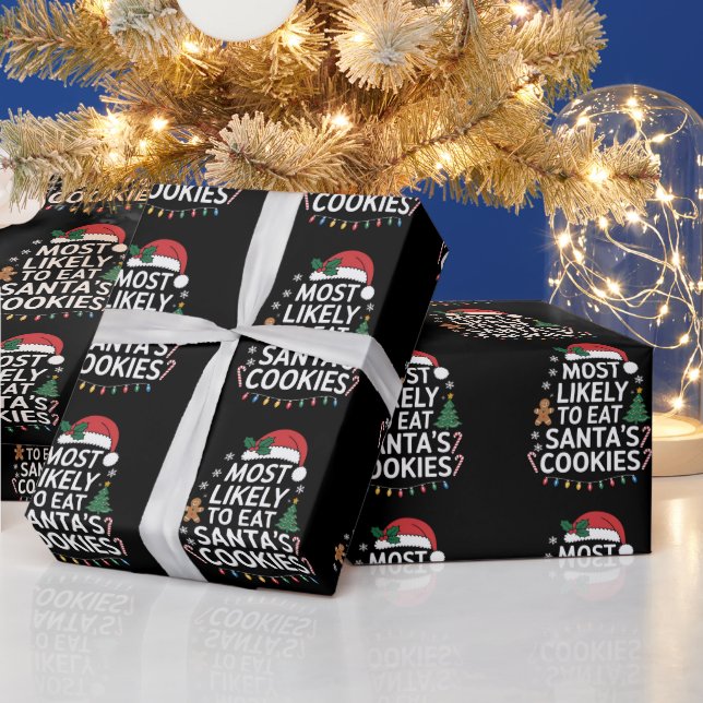 Mest sannolikt att äta tomtens kakor familje jul presentpapper (Helgdagar)
