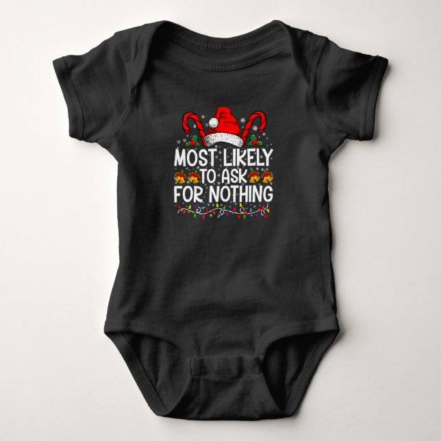 Mest sannolikt att be om ingenting julmatchande t shirt (Framsida)