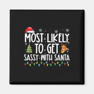 Mest sannolikt att bli sjuk med Santa Kul Familj J Magnet