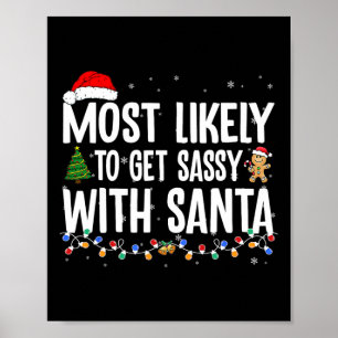 Mest sannolikt att bli sjuk med Santa Rolig familj Poster
