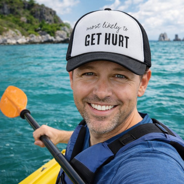 Mest sannolikt att bli skadad Rolig kryssning Keps (Perfect hat for the accident prone one of the group)