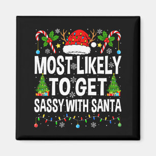 Mest sannolikt att bli sy med tomte julmatchande j magnet
