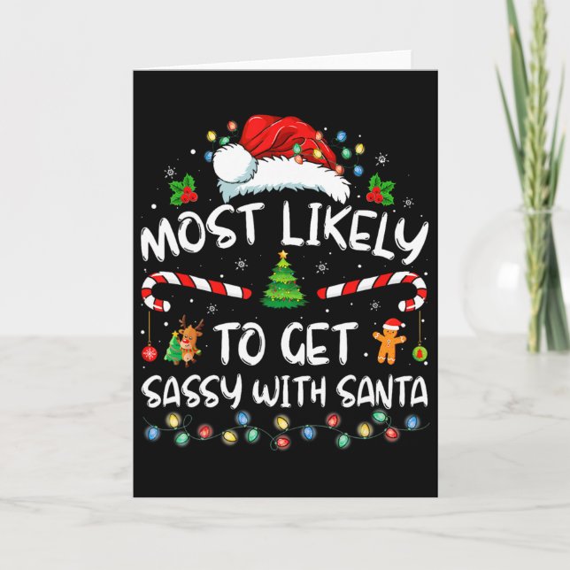 Mest sannolikt att bli Sy med Tomte Rolig familj C Kort (Framsida)