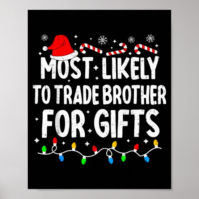 Mest sannolikt att byta bror mot matchande jul poster (Framsidan)