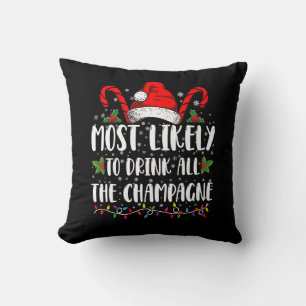 Mest sannolikt att dricka all champagnen Xmas-dryc Kudde