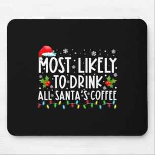 Mest sannolikt att dricka all jultomtens kaffe jul musmatta