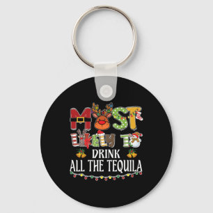Mest sannolikt att dricka all tequila familj jul nyckelring