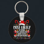 Mest sannolikt att dricka Hett Chocolate Marshmall Nyckelring<br><div class="desc">Mest troligt att du dricker Hett choklad med Extra Marshmallow-julfamiljen matchande</div>