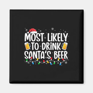 Mest sannolikt att dricka tomtens öl Kul juldrink Magnet