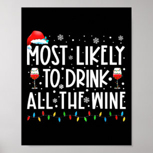 Mest sannolikt att dricka upp allt vin Familj Matc Poster