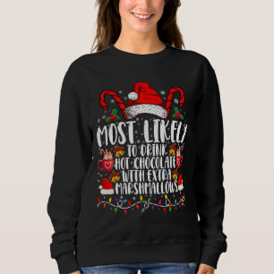 Mest sannolikt att dricka varma chokladmarshmallow t shirt