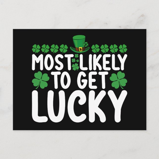 Mest sannolikt att få en trevlig St patrick's day  Vykort (Framsida)