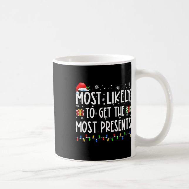 Mest sannolikt att få flest presenter jul familj kaffemugg (Höger)