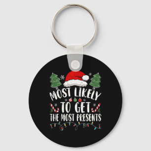 Mest sannolikt att få flest presenter Tomte jul Nyckelring