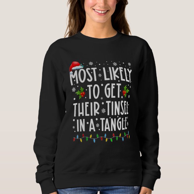 Mest sannolikt att få sin glittertråd i en röra fa t shirt (Framsida)