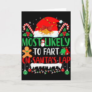 Mest sannolikt att fisa på jultomtens knä familjem kort