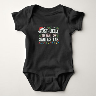 Mest sannolikt att fisa på jultomtens knä familjem t shirt