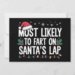 Mest sannolikt att fisa på jultomtens knä jul julkort