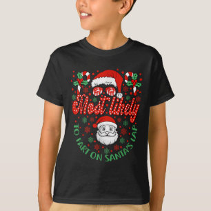 Mest sannolikt att fisa på tomtens knä familjematc t shirt