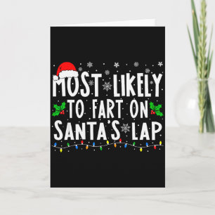 Mest sannolikt att fisa på tomtens knä jul kort