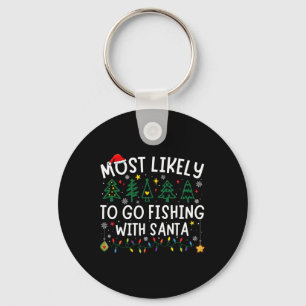 Mest sannolikt att fiska med Santa Matching Chri Nyckelring