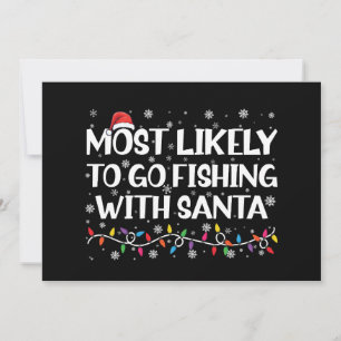 Mest sannolikt att fiska med tomten Xmas-fiske Inbjudningar