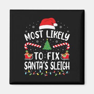 Mest sannolikt att fixa Santa släde Xmas familjema Magnet