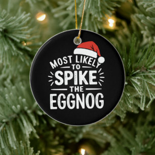 Mest sannolikt att förgylla äggtoddy julmatchande julgransprydnad keramik