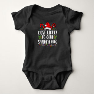 Mest sannolikt att ge Santa en kram Ing Family Xma T Shirt