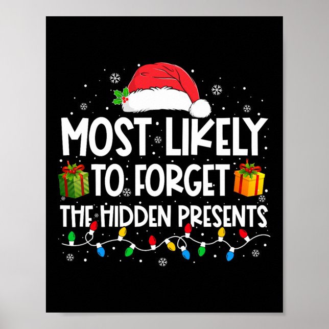 Mest sannolikt att glömma de dolda julklapparna fa poster (Framsidan)
