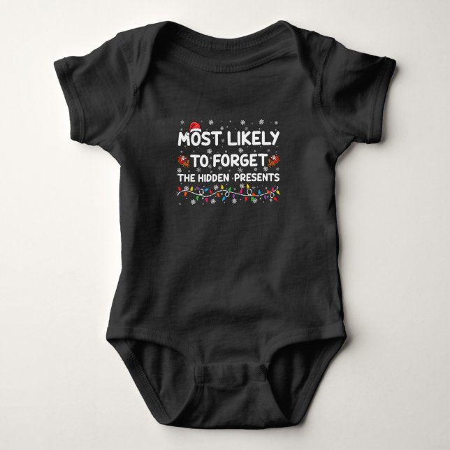 Mest sannolikt att glömma de dolda julklapparna t shirt (Framsida)