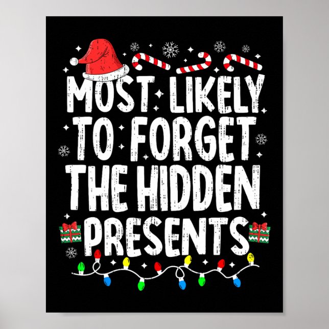 Mest sannolikt att glömma de dolda julpresenterna poster (Framsidan)