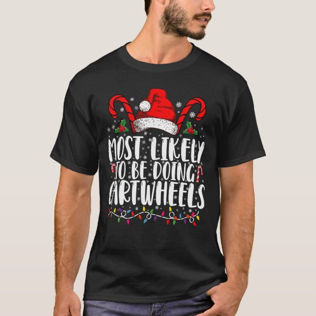 Mest sannolikt att göra volt i matchande julkläder t shirt (Framsida)