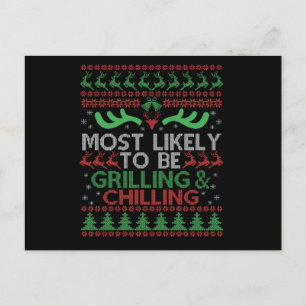 Mest sannolikt att grilla och chilla ful jul vykort