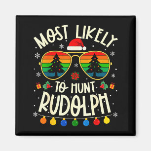 Mest sannolikt att jaga Rudolf rolig matchande jul Magnet