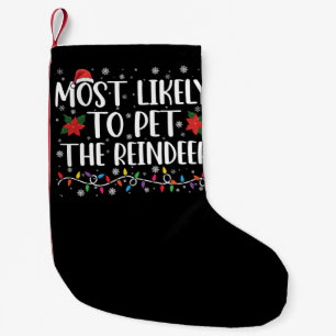 Mest sannolikt att klappa renfamiljen jul liten julstrumpa
