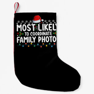 Mest sannolikt att koordinera familjefoton jul liten julstrumpa
