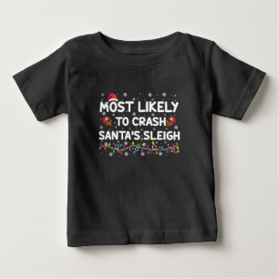 Mest sannolikt att krascha i Tomtes julflyg Rolig  T Shirt