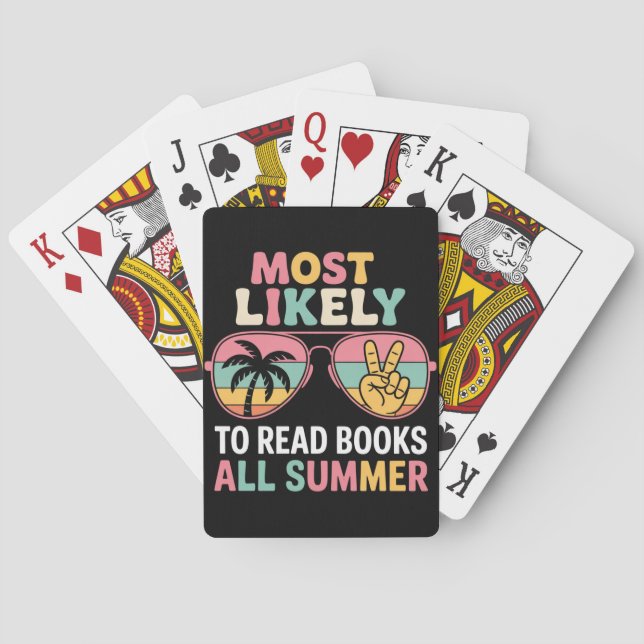 Mest sannolikt att läsa böcker hela sommaren Lärar Casinokort (Baksidan)