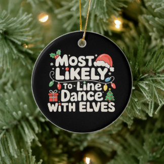 Mest sannolikt att linedansa med älvor jul julgransprydnad keramik