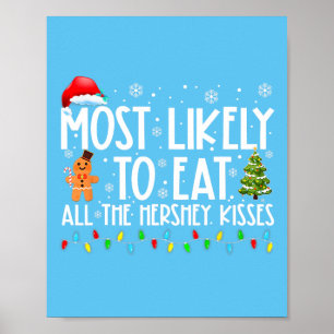 Mest sannolikt att man äter alla Hershey Kisses Fu Poster